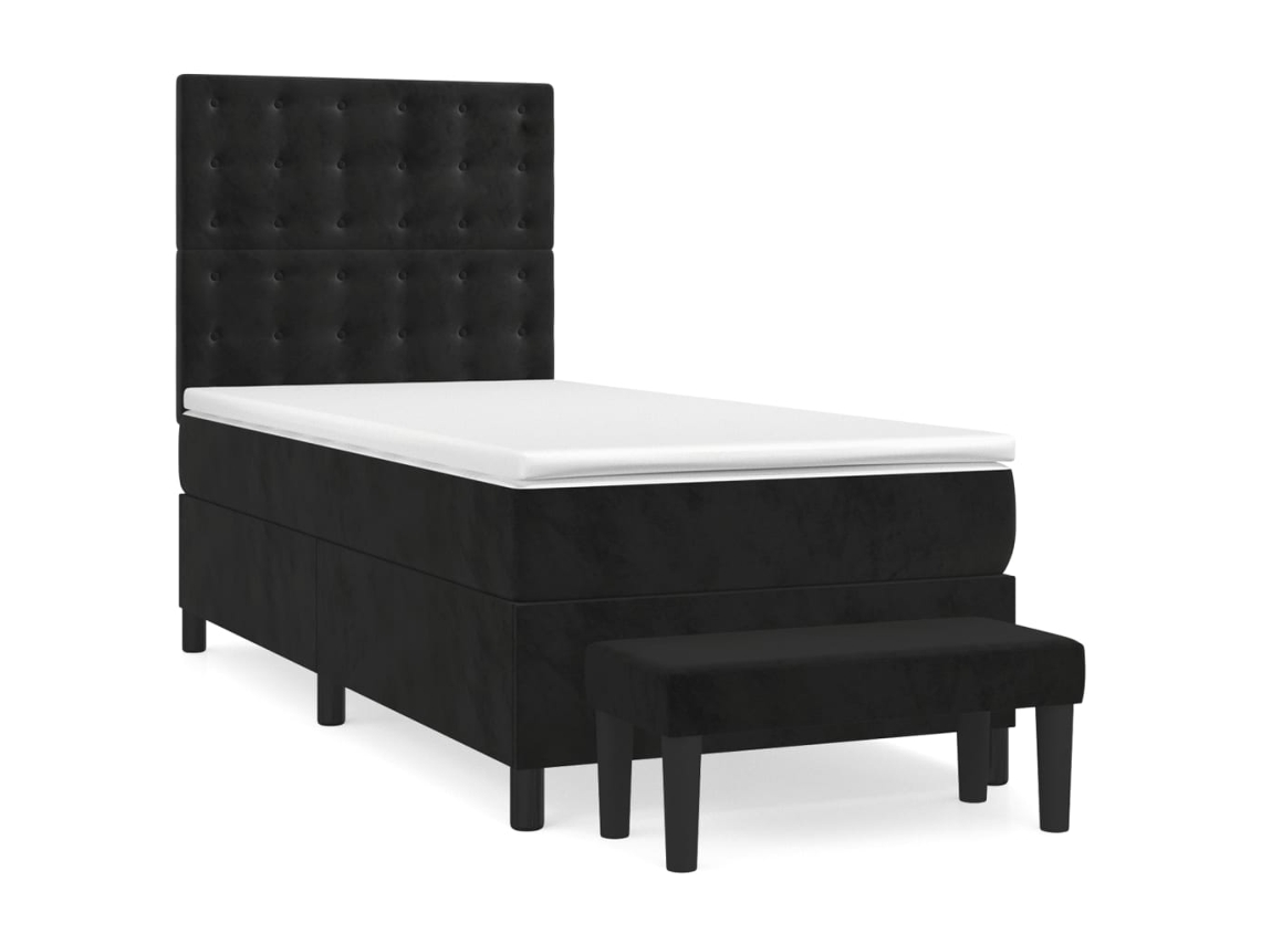 Cama com Molas/colchão 80x200 Cm Veludo Preto MAISON EXCLUSIVE