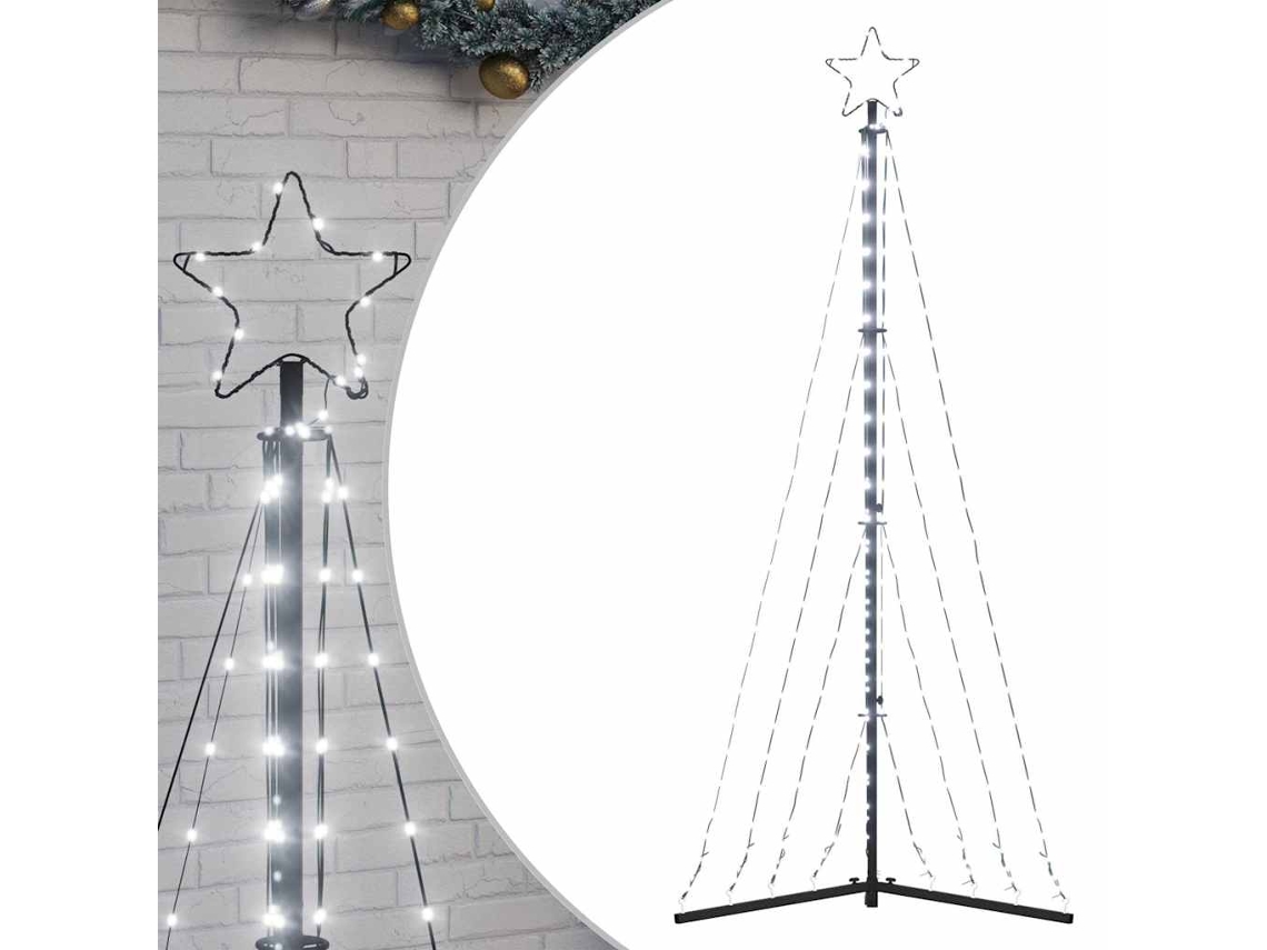 Árvore de natal led VIDAXL Branco Aço revestido a pó (187 cm)