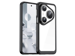 Capa Protetora De Tpu Acrílico Transparente Preta Para Huawei Pura 80 Pro 80 Pro 80 Ultra
