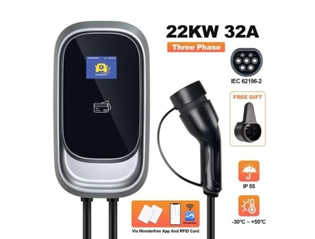 Borne De Recarga Para Veículos Elétricos, Controle Por Aplicativo E Rfid, Ajuste Flexível Da Corrente, 22 Kw, Tipo 2 Oem Bazarland30