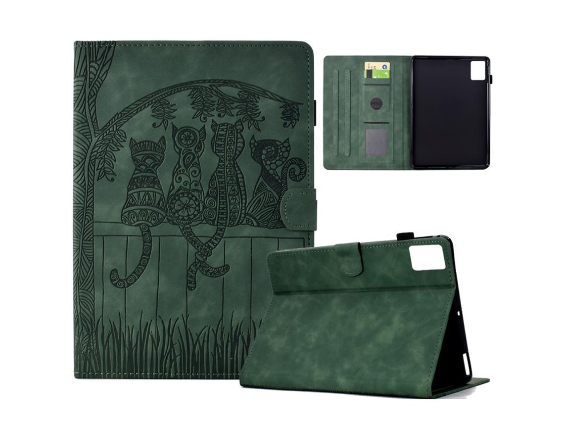 Capa Protetora Halinuia Para Lenovo Xiaoxin Pad 12.1 2025 Estojo De Couro Com Estampa De Gatos