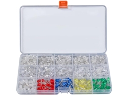 Kit de Led com 600 Peças, Incluindo Lâmpadas de Cor Difusa e Transparente, Cores Sortidas e Resistores de Ohm. SFUSHOS
