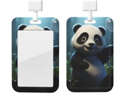Suporte para crachá panda 3D, capa protetora vertical para crachá com cordão, suporte para crachá de plástico à prova d'água, capa