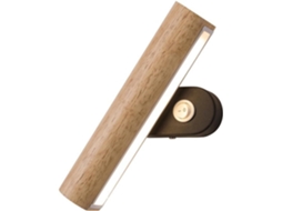 Candeeiro de Madeira Estilo Nórdico com Interruptor, Luz Led Ajustável PRIME KANG (6w, 12 Polegadas)