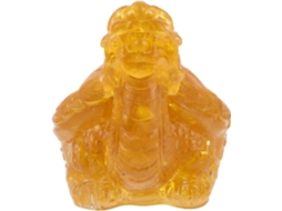 Estátua Tartaruga Dragão Cristal Amarelo Ornamento Decorativo Atrair Prosperidade Equilibrar Energias GOKOCO