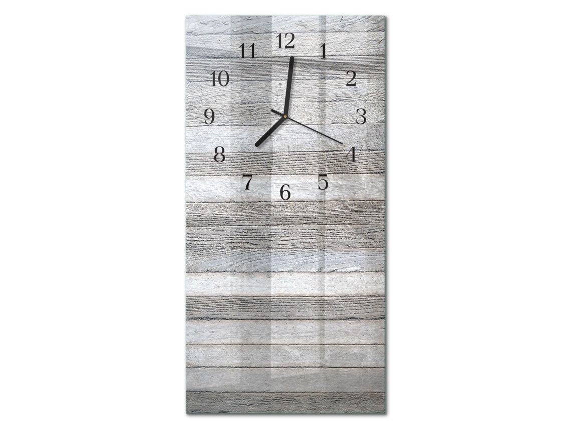 Relógio De Parede De Vidro Cinzento Espelharte (30x60 Cm)