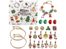 Fasst calendário de Advento Navideño de 24 Dias Caixa Misteriosa Pulseiras Diy Criativas Presente para Meninas