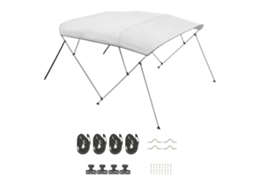 Bimini Top 600d Cinzento Claro com proteção UV e estrutura de 4 arcos para barcos de 67" a 72"
