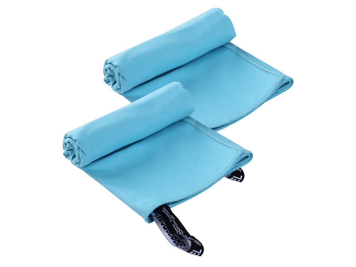 Conjunto de Toalha NEVEANCE Viagem Secagem Rápida Super Microfibra Azul - 2pcs (Tamanho Único)