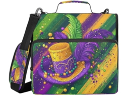 Organizador de Documentos de Carnaval Chapéus Penas 3, 8cm, 3 Argolas com Data e Altura dos Ombros, À Prova D Água,