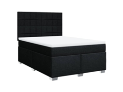 Box Spring Bed, Box Spring Beds Vidaxl Preto Tecido (140 X 190 Cm)