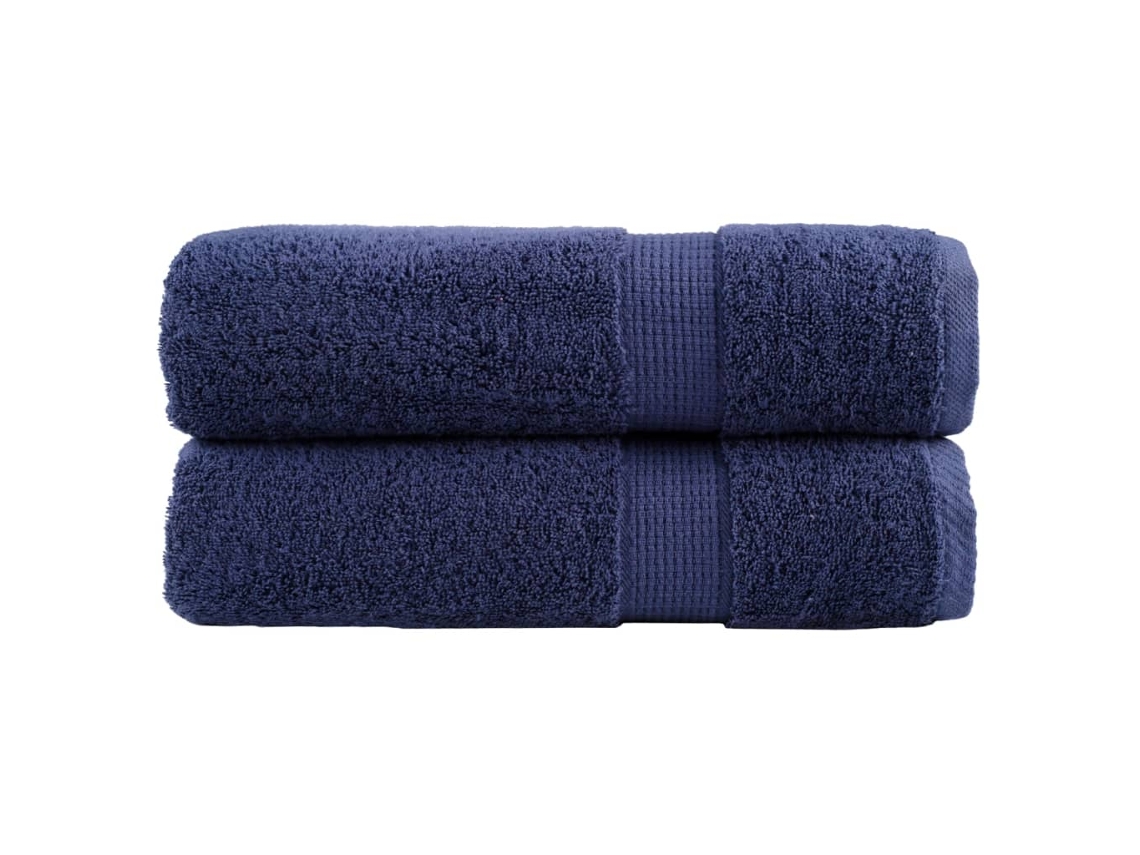 Vidaxl Toalhas Banho Premium Solund 2pcs 70x140cm 600gsm Azul-marinho