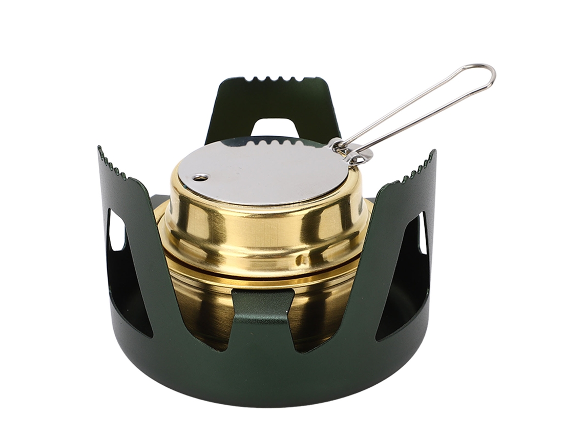 Estufa de Álcool Portátil para Camping Verde Escuro