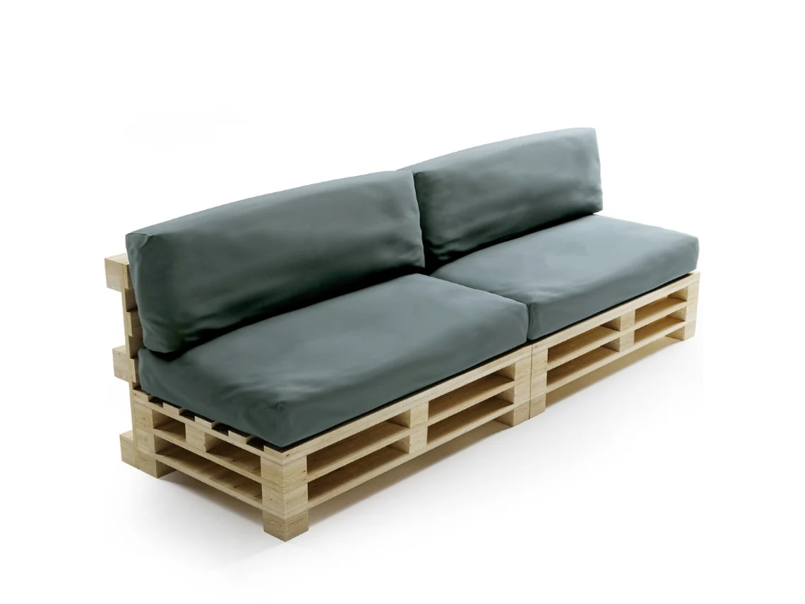 Almofada Amovível Para Paletes Conjunto Poliéster Bananair 120x80cm/120x40cm Cinzento Escuro
