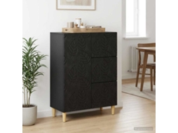 Vidaxl Buffet Preto 66 X 34,5 X 90 Cm Derivados De Madeira