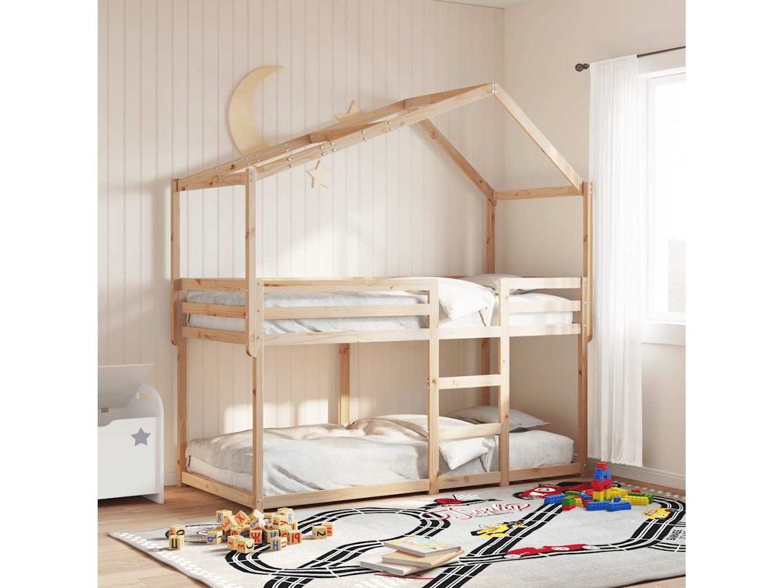 Telhado De Cama Infantil 213x85,5x144,5 Cm Madeira Pinho Maciça