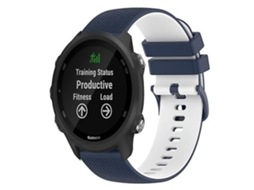 Pulseira Garmin Forerunner 245 Music De 20 Mm, Silicone Xadrez Bicolor, Azul Escuro E Branco