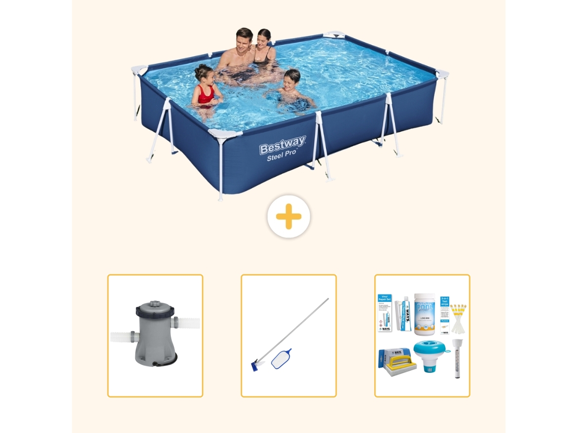 Bestway Piscina Bestway Steel Pro Retangular - 300x201x66 Cm - 4-peças S22725