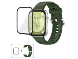 Pulseira De Silicone Com Fivela De Aço Prateado E Película Curva 3d.
