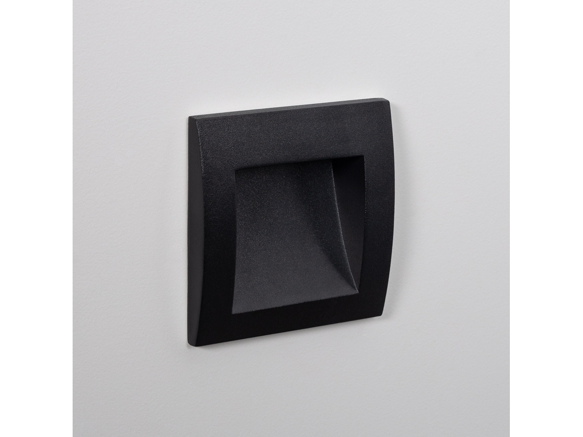 Baliza Exterior Led 4w, Encastrável, Em Alumínio, Para Parede, Quadrada, Preta, Leif 2700k Branco Quente
