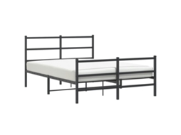 Estrutura de Cama com Cabeceira e Pés Metal Preto MAISON EXCLUSIVE 135x190 cm