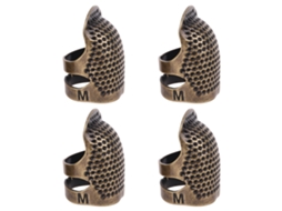 Conjunto de 4 Protetores de Dedo Ajustáveis ​​para Costura, em Metal, para Agulhas e Ferramentas de Bricolagem. AQUAFORGE