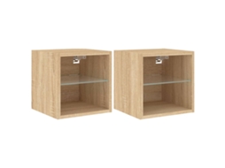 Conjunto de Móveis de Parede para Tv com Luzes Led 2 Pcs Carvalho Sonoma MAISON EXCLUSIVE