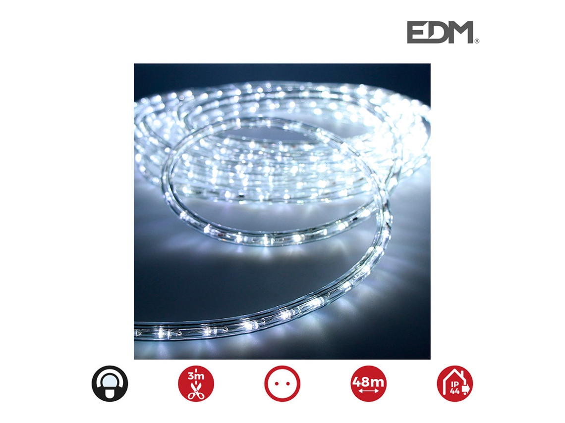 Tubo EDM Flexiled Branco Frio 36 Leds/M 2 Vias Multifunção Ip44