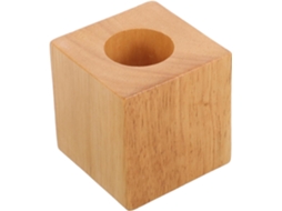 Base Abajur Minimalista Magiclulu Em Seringueira Madeira Com Veios Uniformes, Base Quadrada Pequena, Ideal Para