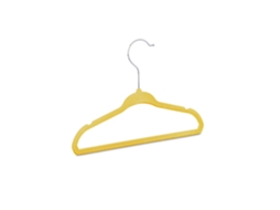 Conjunto De 20 Cabides Infantis Relaxdays, Antiderrapantes, Revestidos A Veludo, Ganchos Rotativos De 360°, Amarelo
