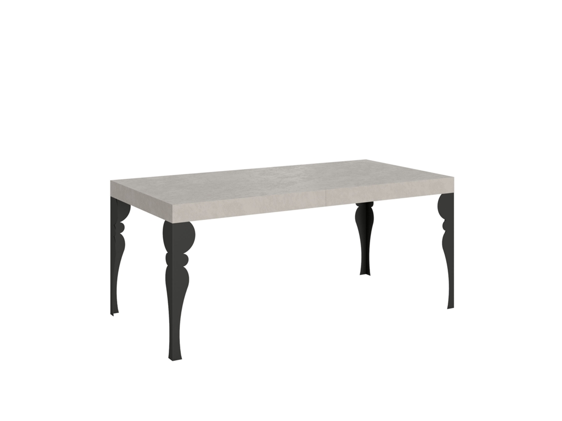 Mesa Extensível Paxon Premium Cashmere 200/304x90 Cm Com Pernas Antracite Itamoby