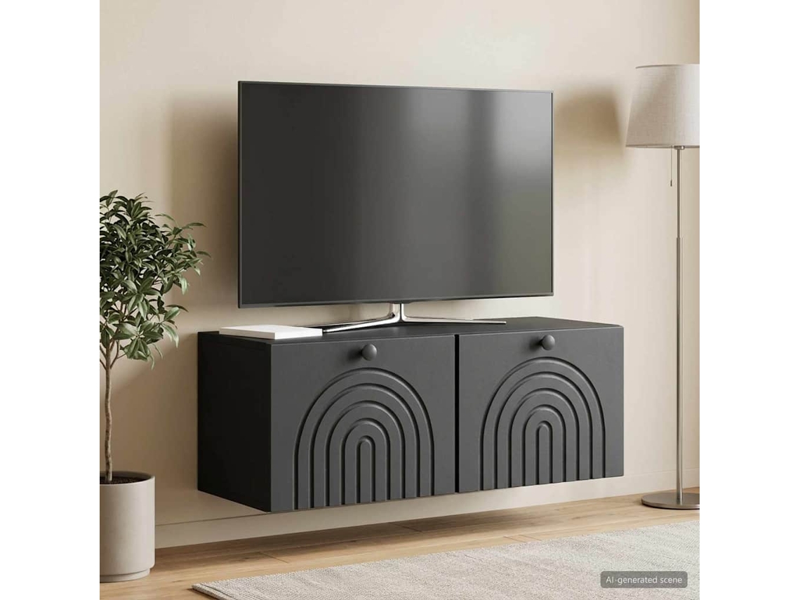 Vidaxl Gabinete De Tv De Parede Preto 78,5 X 31 X 30 Cm