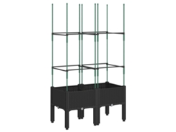 Garden Planter, Garden Planters Vidaxl Preto Polipropileno (80 X 40 X 142.5 Cm)