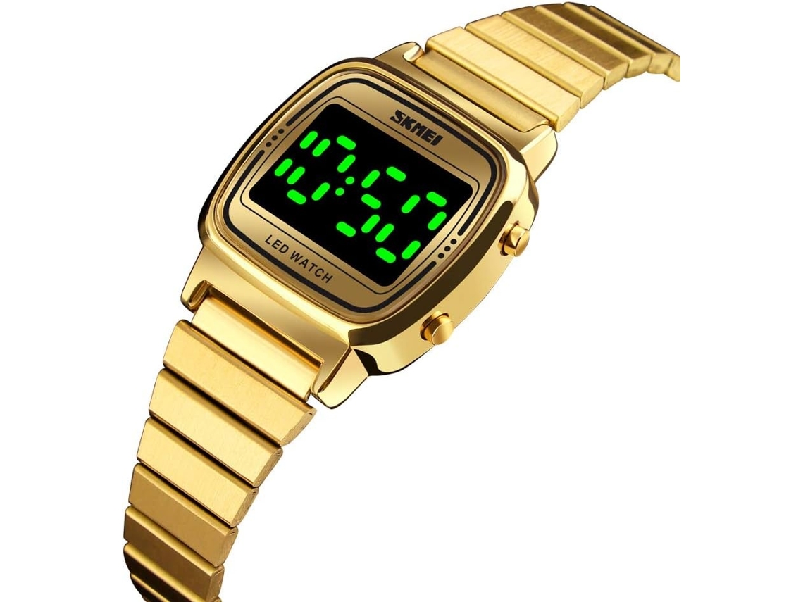 Lurelia Relógio Digital Desportivo, Visor Digital, Led, Cronógrafo, Alarme, Data/calendário, 12/24h, Luminoso, Aço Inoxidável, Resistente À Água 30m
