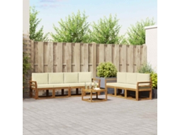 Vidaxl Conjunto De Sofás Para Exterior 8 Unid. Natural E Creme