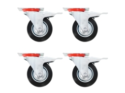 vidaXL Rodas giratórias com travões duplos 4 pcs 100 mm