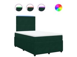 Cama Boxspring com Colchão 120x190cm Veludo Verde Escuro MAISON EXCLUSIVE