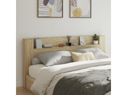 Mesilla de noche con luces LED 220x16,5x103,5cm Roble Sonoma