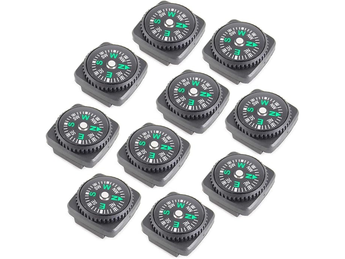 Mini Bússola, Pacote com 10 Bússolas de Bolso Retangulares com Líquido BRILVIBERA