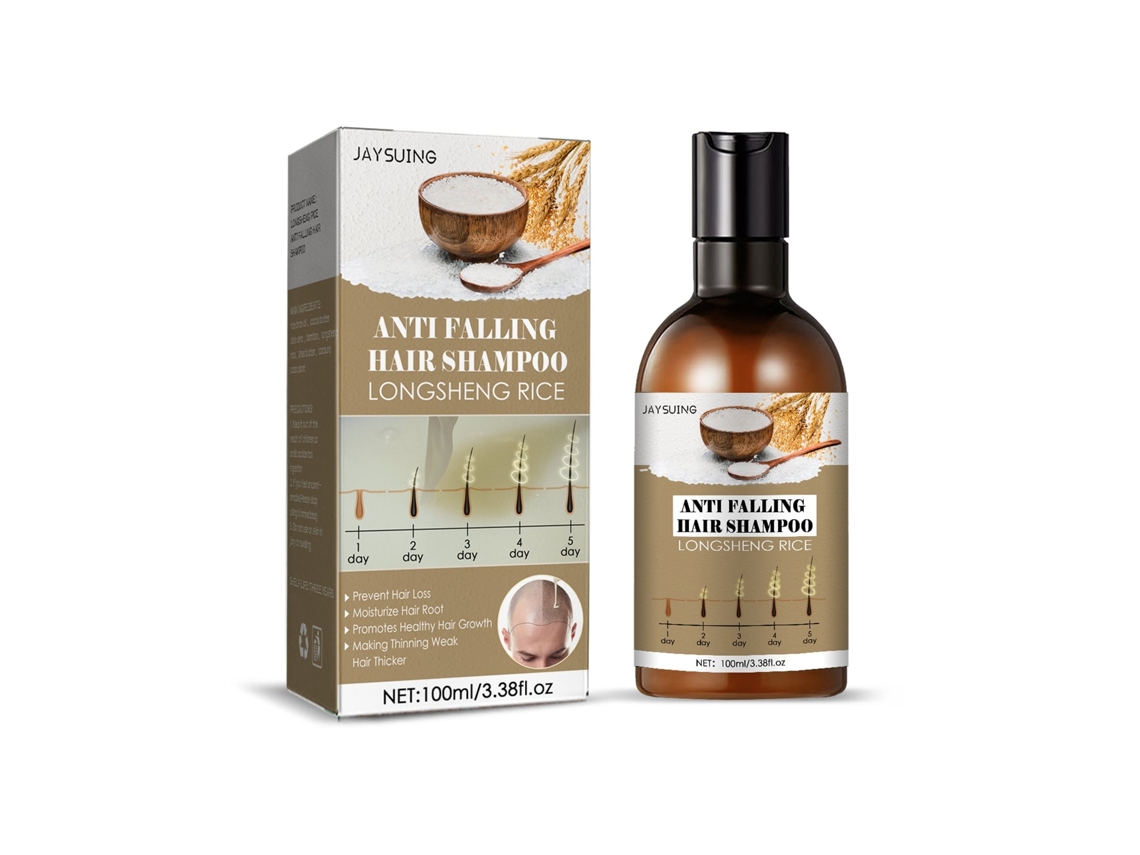 Shampoo Jaysuing Água de Arroz, Combate a Queda e Promove Saúde Ao Cabelo LAXISCREED