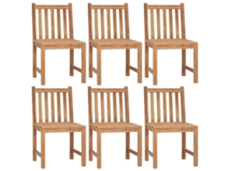 Conjunto de 6 Cadeiras de Jardim com Almofadões Madeira de Teca Maciço MAISON EXCLUSIVE
