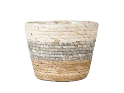 Vaso De Plantas Palha Cone Invertido Cinza S