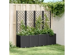Vidaxl Vaso/floreira De Jardim C/ Treliça 160x40x140 Cm Pp Preto