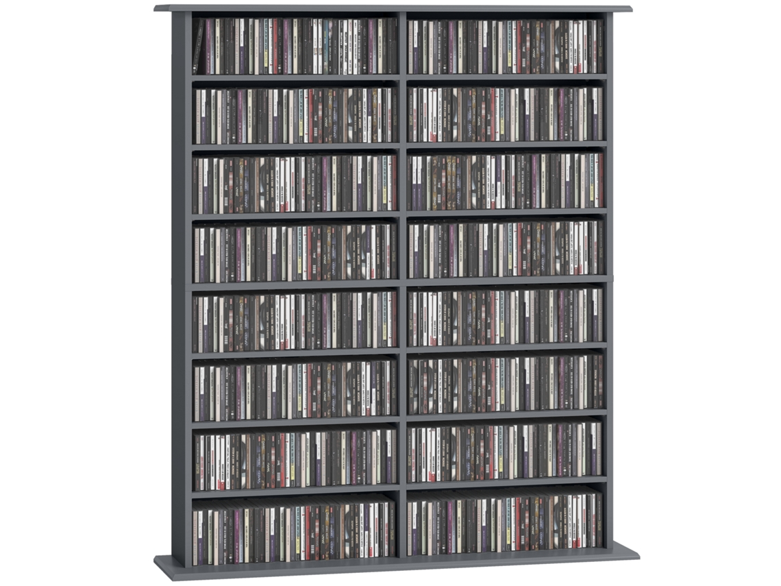 Arrumação Cd/dvd 16 Compart., 12 Prat. Ajust., 720 Cd/396 Dvd, Cinza
