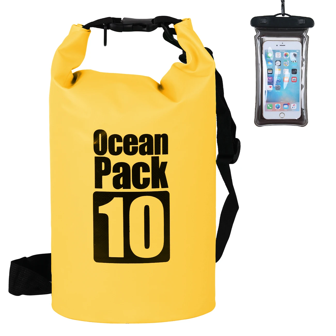 (amarelo, 10l) Bolsa De Armazenamento Externa Impermeável Em Pvc, Adequada Para Caiaque, Rafting, Camping Na Praia, Caminhadas, Etc.