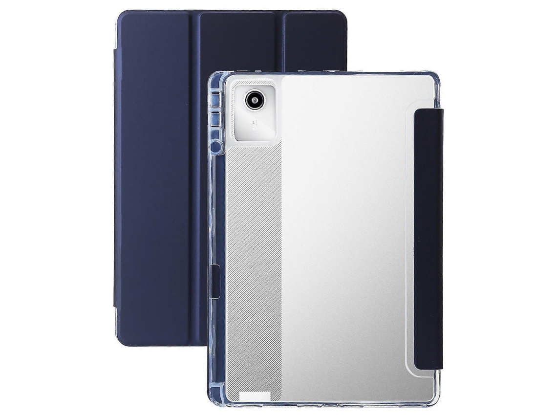 Capa De Couro Sintético Transparente Com 3 Dobras Em Acrílico Para Tablet Lenovo Tab M11 / Xiaoxin Pad 11 2024