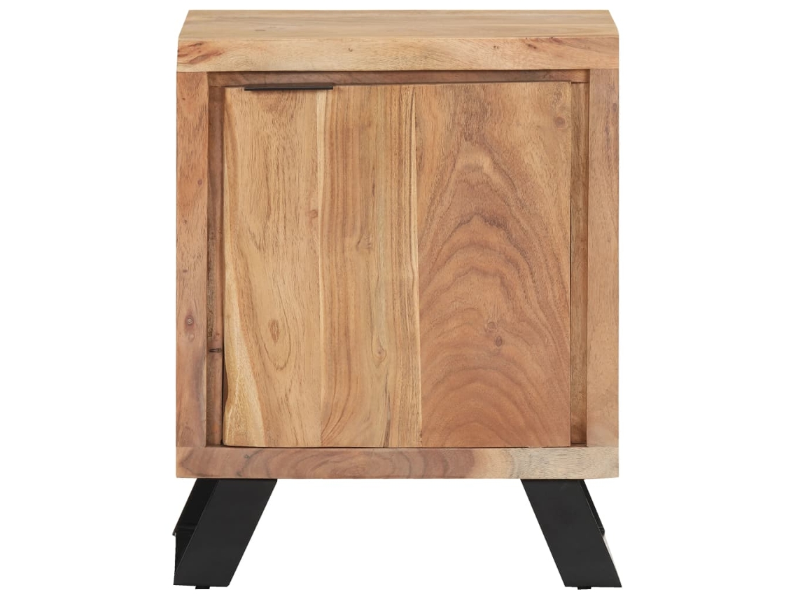 Mesa De Cabeceira | Criado Mudo | Armário De Cabeceira 40x30x50 Cm Acácia Maciça Com Bordas Vivas Wsd223057 Lovely Home
