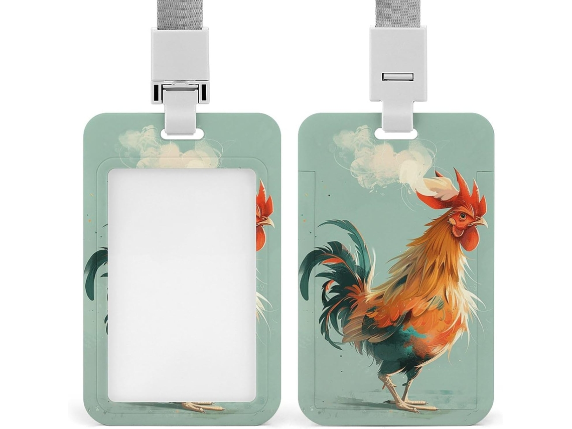 Porta Crachá Com Design Galinha Smoking, Personalizável, À Prova D Água, Crachás De Identificação Protetor