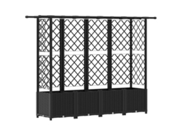 Vidaxl Cama Elevada Com Treliça E Telhado Preto 203 X 40 X 138 Cm Pp