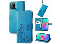 Capa De Couro Para Celular Infinix Smart 5 Com Fecho De Quatro Lâminas, Proteção Em Relevo, Cordão, Compartimento Para Cartão, Função Carteira E Supor